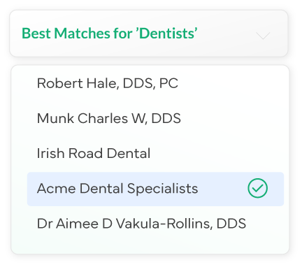 Best Matches For Dentists